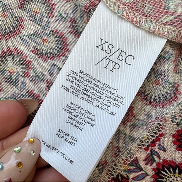 CAbi Poet Jacket Kimono Belted Bold Boho Patchwork Topper Cardigan Multicolor XS - Picture 12 of 12